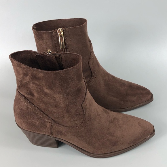 SM New York Women’s Brown Ankle Booties Size 6 - Picture 1 of 10